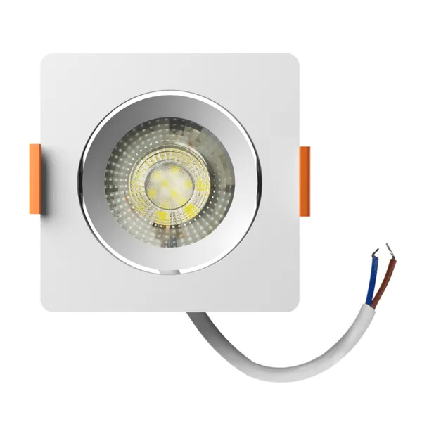 Spot LED de Embutir Easy Decor Quadrado Branco 3W Bivolt Bronzearte Spot Led Easy Decor Embutir Quadrado Branco 3W 220 Lúmens Luz Amarela