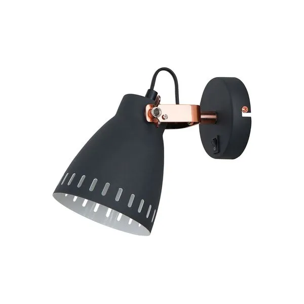 Arandela de metal E27 40W preto Quality
