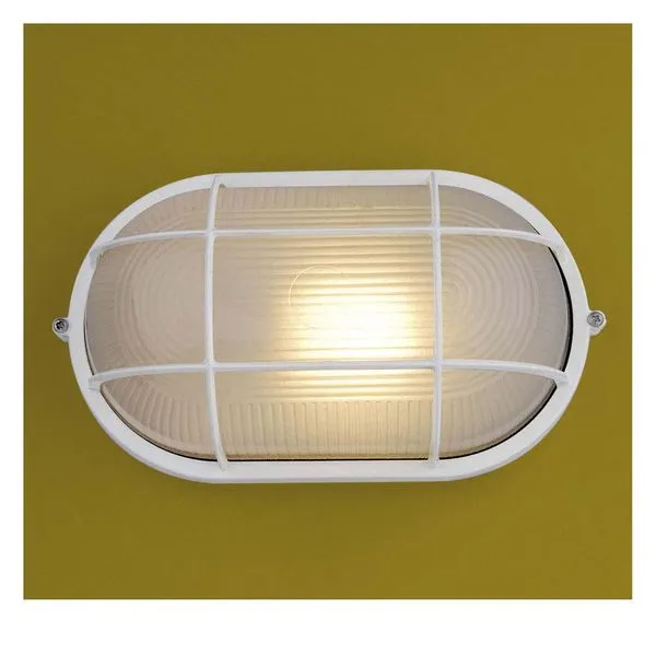 Tartaruga oval grande com grade 1 lâmpada 4006 20W branca Ideal