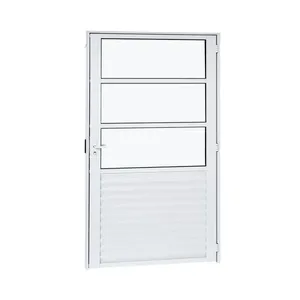 Porta Alumínio Mista Palheta Vidro Boreal Esquerda 80X210X4 Branco Cristal Ramassol