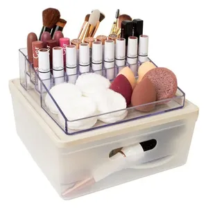 Organizador de maquiagens plus cristal nude PROTÊA