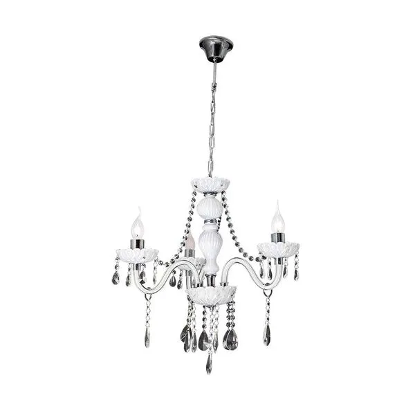 Lustre de cristais Sophie para 3 lâmpadas branco Startec