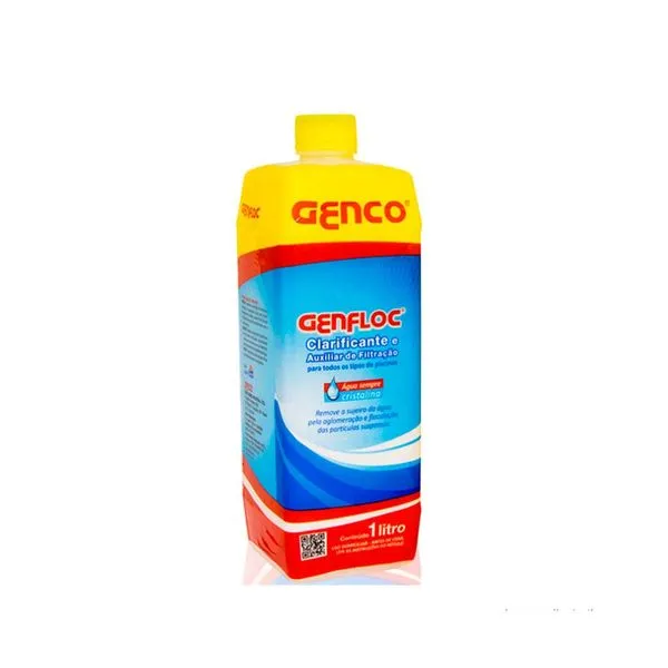 Clarificante e auxiliar de fitração para piscina Genfloc 1L Genco