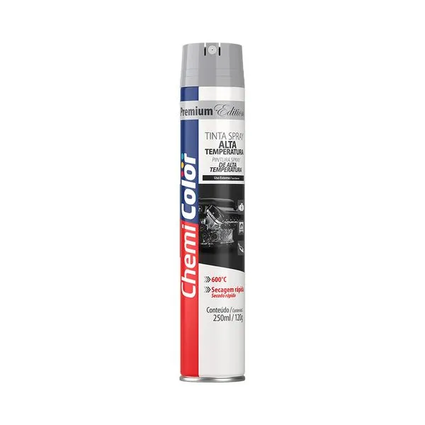 Tinta Alta Temperatura Spray 250Ml Aluminio Chemicolor