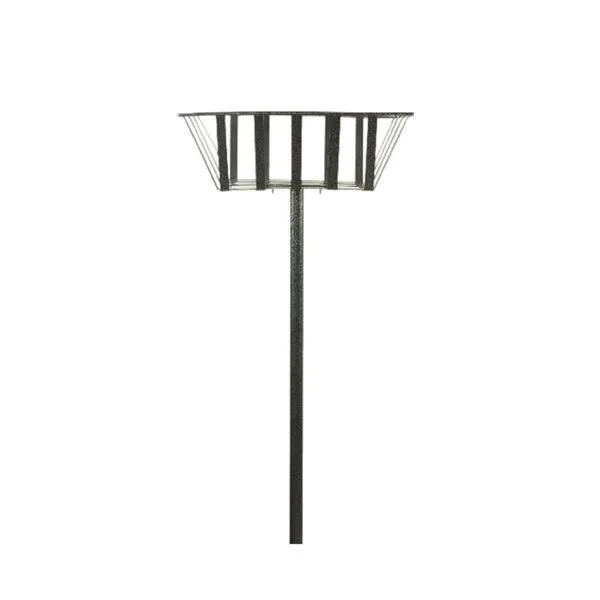 Lixeira com pedestal de 120L aço preto Pintart