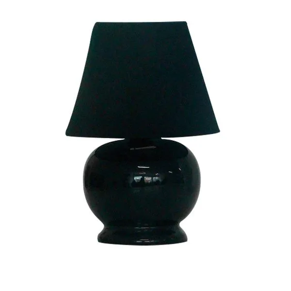 Abajur Bola de cerâmica 700 preto 40W com cúpula Ricci