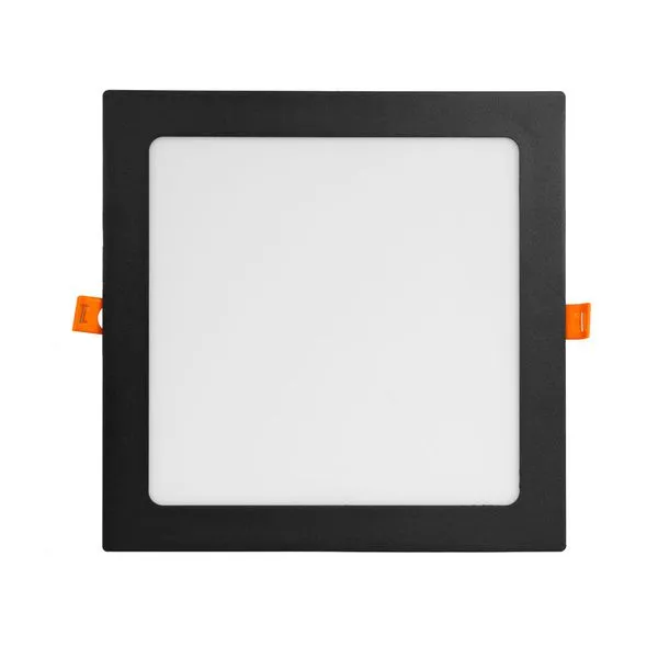 Painel Embutir Slim Led 18W Quadrado 4K Preto 225X225Mm Bivolt Llumm