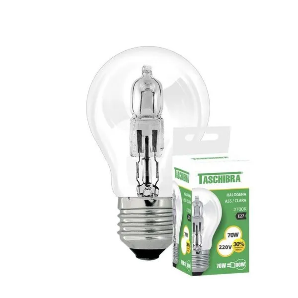 Lâmpada Halógena Taschibra A55 70w E27 2700k 220v
