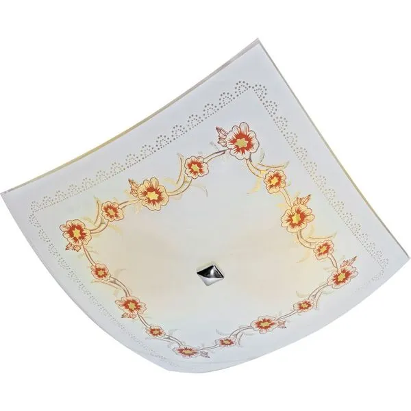 Plafon quadrado Primavera 25x25cm para 2 lâmpadas 60W branco Bronzearte
