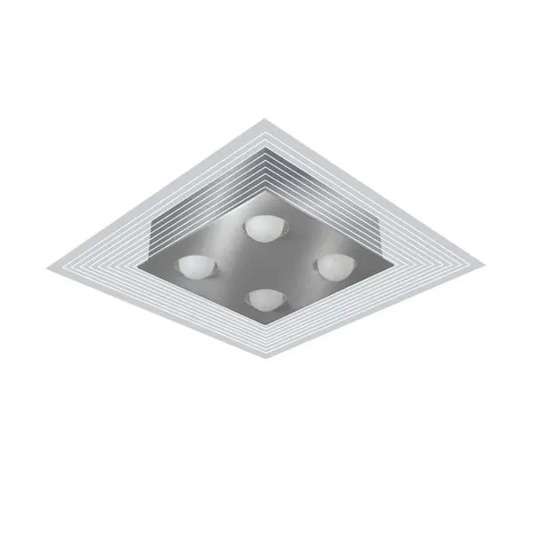 Plafon Monaco 49x49cm para 4 lâmpadas E27 espelhado Tualux