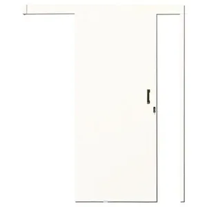Kit Porta de Correr Madeira Lisa MGM Branco Esq - 215x80