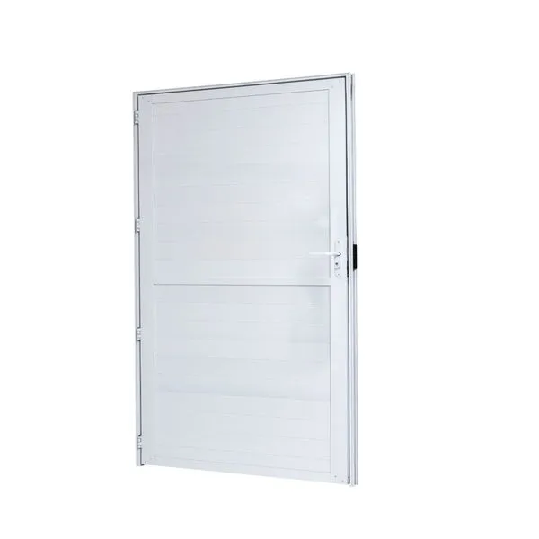 Porta Alumínio Lambri Direita 90X210X4 Branco Cristal Ramassol