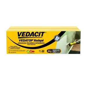 Argamassa Polimérica Para Rodapé Bicomponente 4kg Vedatop Argamassa Polimérica Para Rodapé Bicomponente 18kg Vedatop