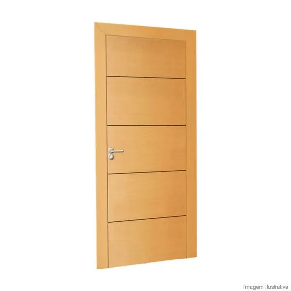 Folha de porta decorada frisada Contemporânea 05 210x82cm mogno Randa