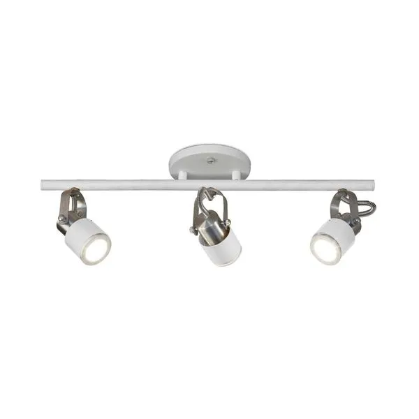 Spot de sobrepor Atena para 3 lâmpadas trilho redondo branco Spot Line