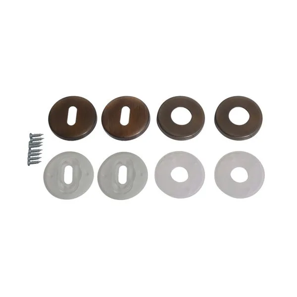 Blister Kit Roseta Interna Redonda Antique Arouca Conjunto de roseta para fechaduras e maçanetas de inox 19,5cm ouro velho Arouca