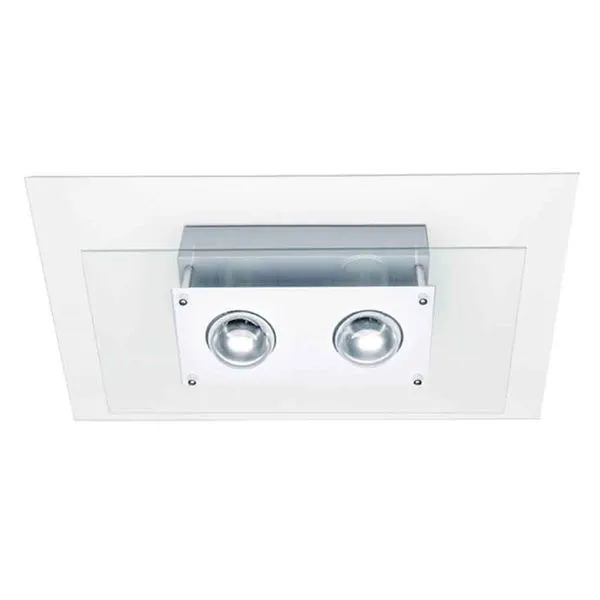 Plafon retangular para 2 lâmpadas E27 Spacial PMR 136 100W Pantoja