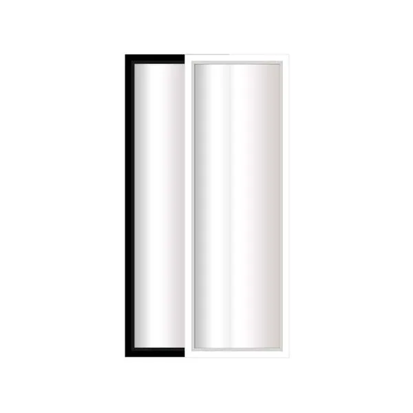 Espelho Emoldurado 33x114cm preto e branco Euroquadro