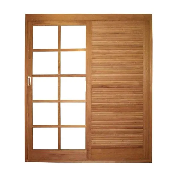 Porta de correr 2 folhas Veneziana 215x140cm imbuia Madaza