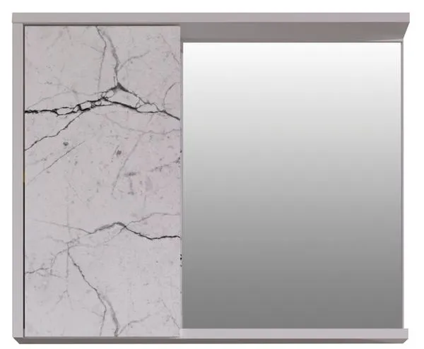 Espelheira Para Banheiro Eta Branco Marmorizado Branco Cerocha