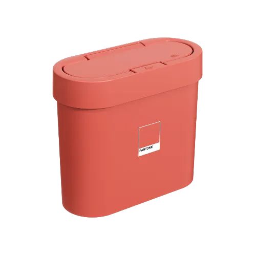 Lixeira Flat Press 2,8lCoral Pantone Coza