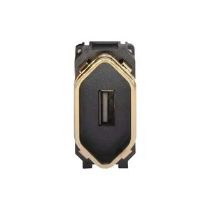 Módulo 1 Tomada Usb 2A Preto Grafite Com Gold Novara Dicompel