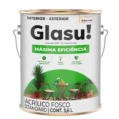 Glasurit Acrílico Standard Máxima Eficiência Cinza Fosco 3,6L Suvinil