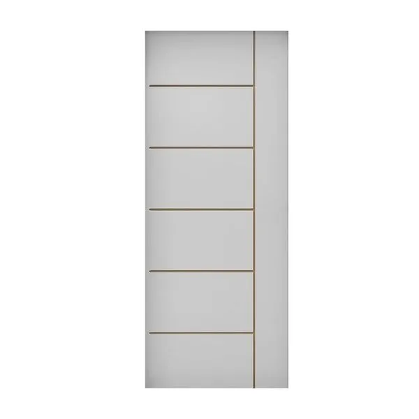 Folha de Porta de Madeira Frisada 210x82 Branco UV Miolo Colméia Elegance Eucatex
