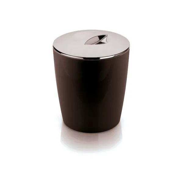 Lixeira cromo 5L plástico preto Vitra Ou