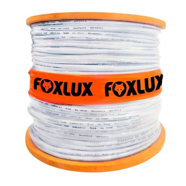Cabo Coaxial RG6 95% Foxlux TV Digital / Antena / CFTV (Por Metro)
