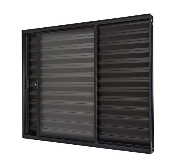 Janela Alumínio Veneziana Sem Grade 3 Folhas Vidro Liso 150X100X8 Preto Sm Ultra Ramassol
