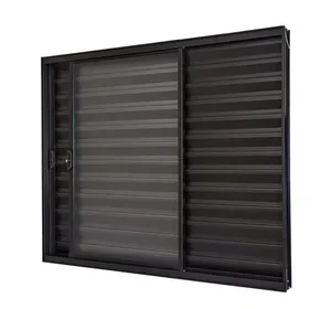 Janela Alumínio Veneziana Sem Grade 3 Folhas Vidro Liso 150X100X8 Preto Sm Ultra Ramassol
