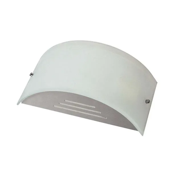 Arandela de vidro para 1 lâmpada escovada curvo 100W Pantoja
