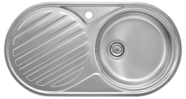 Pia Duo p/ Cozinha c/ Escorredor Esquerdo 900x480x160mm Inox Roca