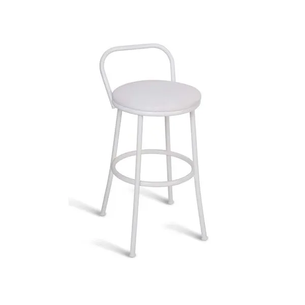 Banqueta Viena 50cm com assento branco Metal Show