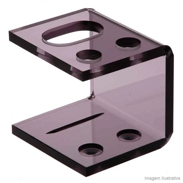 Porta escova de dentes 2 furos fumê 900 Formacril
