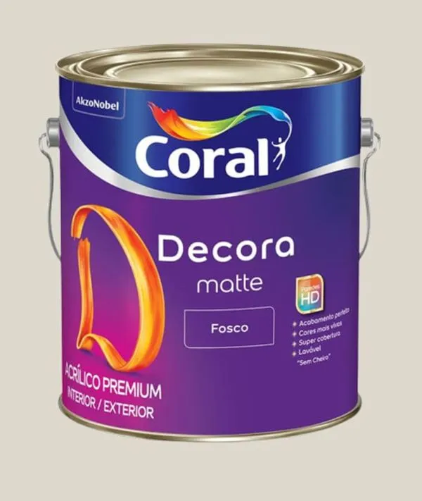 Tinta Premium Acrílica Fosco Decora 3,6L Coral Tinta Premium Acrílica Fosco Decora Gelo 3,6L Coral