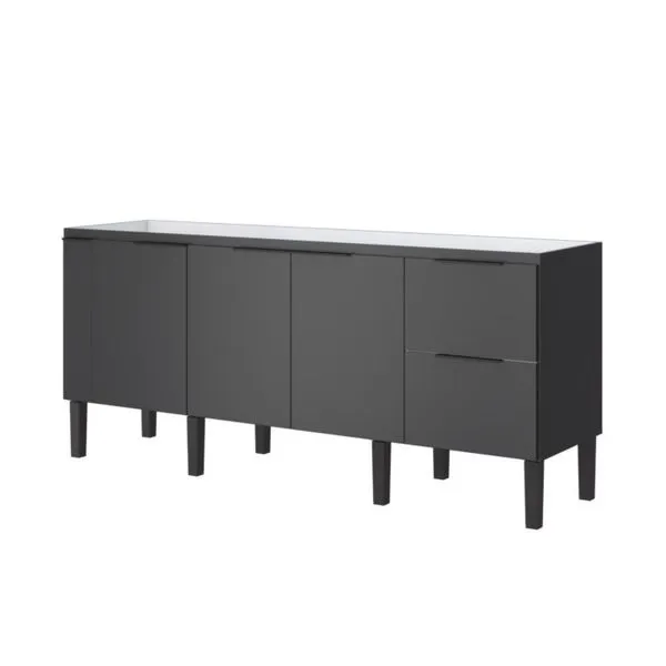Gabinete para Cozinha Cisne 195x51,5x86cm MDP/MDF Cozimax Gabinete para Cozinha Cisne 195x51,5x86cm MDP/MDF Preto