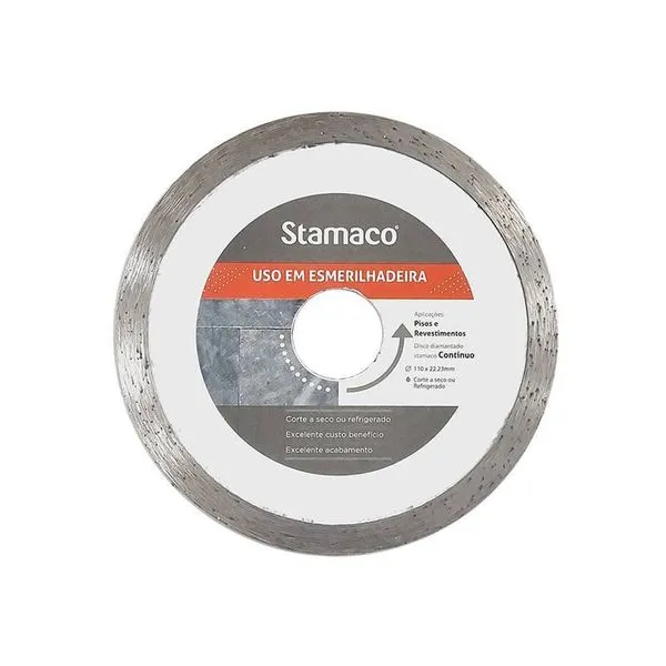 Disco Diamantado Contínuo 4.3/8" 110x22,23mm Piso 11637 Stamaco Disco Diamantado Contínuo 4.3/8" 110x22,23mm Piso e Rev. 11637 Stamaco