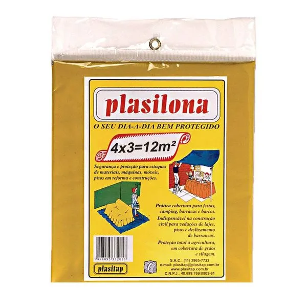 Lona Plástica Pc 4mx3m Amarela Plasilona Plasitap