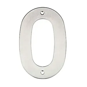 Número 0 de inox com bucha e parafuso 14,5cm Bemfixa