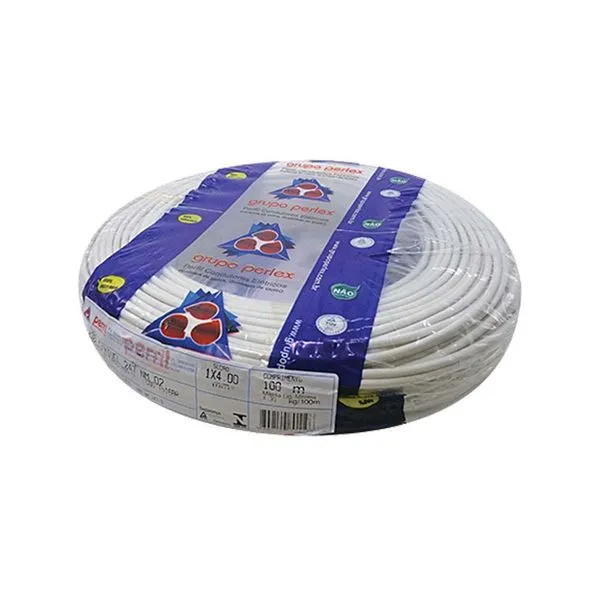 Cabo Flexível 4mm² 750V 100m Branco Perfil