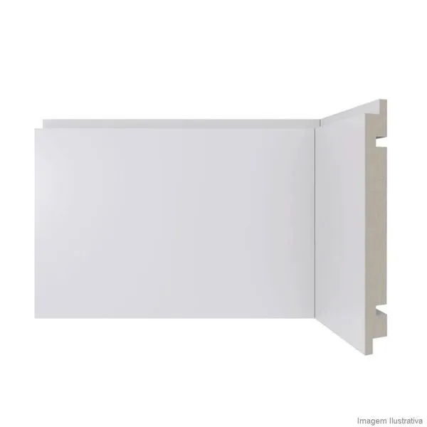 Rodapé de Poliestireno 461 Moderna Branco 150mm de Altura 2,40m Santa Luzia