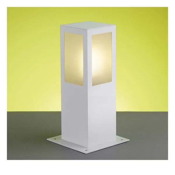 Balizador de alumínio para 1 lâmpada E27 quadrado 30cm 20W branco Ideal