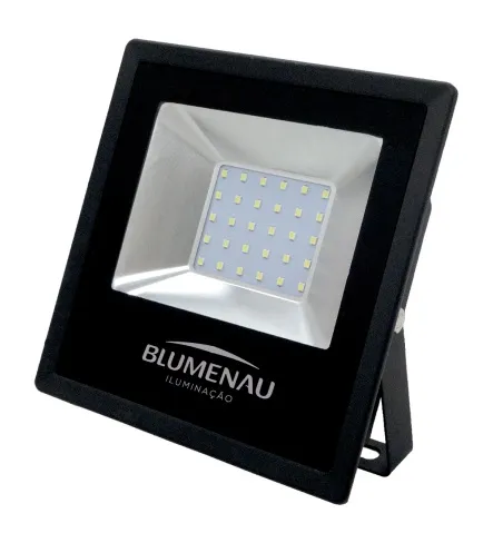 Refletor LED em alumínio 30W 3000K Bivolt preto Slim Blumenau