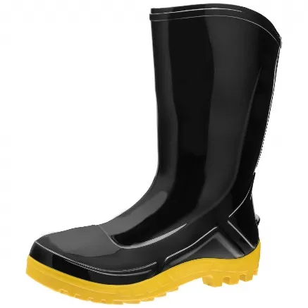 Bota em PVC s/ Forro nº 43 Preta c/ Amarelo Marluvas