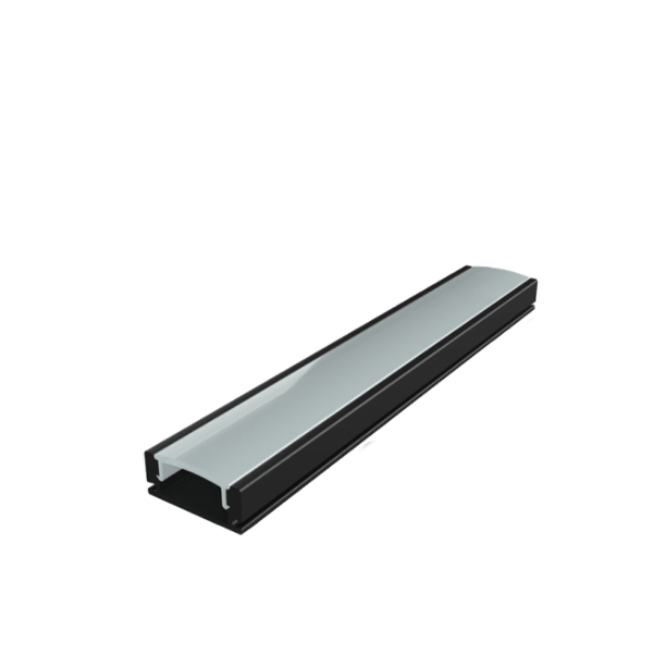 Perfil Sobrepor De Aluminio Preto Way Sem Fita Led 1 Metro Bronzearte
