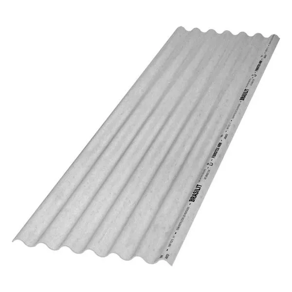 Telha ondulada de fibrocimento 244x50,6cm 4mm Fibrotex cinza Brasilit