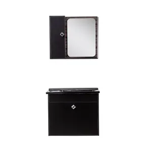 Kit Com Espelheira Sp 50Cm Teca Com Preto Corso