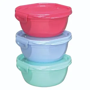 Pote Redondo Collor 450 Ml Com Travas 3 Peças Nitron